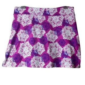 Tranquillity Pink Floral Medallion Print Skort Women Sz Small